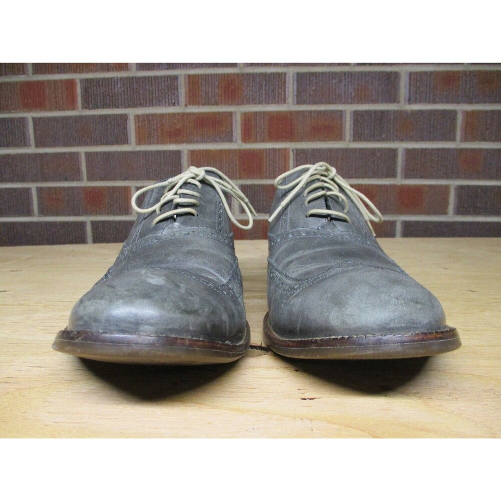 Cole Haan Mens Gray Leather Wingtip Oxford Dress Shoes C25125 Preppy 12 M - Picture 3 of 15